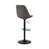 Tabouret de bar - Chaise de bar 48x55x123 cm en tissu gris foncé et pied noir - LUCIE photo 3