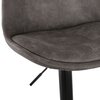 Tabouret de bar - Chaise de bar 48x55x123 cm en tissu gris foncé et pied noir - LUCIE photo 4