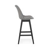 Tabouret de bar - Chaise de bar 56x48x113 cm en velours noir et blanc et pied noir - ELO photo 3