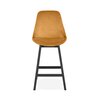 Tabouret de bar - Chaise de bar 56x48x103 cm en velours moutarde et pieds noir - ELO photo 2