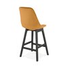 Tabouret de bar - Chaise de bar 56x48x103 cm en velours moutarde et pieds noir - ELO photo 4