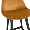 Tabouret de bar - Chaise de bar 56x48x103 cm en velours moutarde et pieds noir - ELO photo 5
