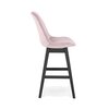 Tabouret de bar - Chaise de bar 56x48x103 cm en velours rose clair et pieds noir - ELO photo 3