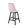 Tabouret de bar - Chaise de bar 56x48x103 cm en velours rose clair et pieds noir - ELO photo 4