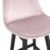 Tabouret de bar - Chaise de bar 56x48x103 cm en velours rose clair et pieds noir - ELO photo 5