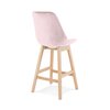 Tabouret de bar - Chaise de bar 56x48x103 cm en velours rose et pieds naturel - ELO photo 4