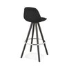 Tabouret de bar - Chaise de bar 41x41x97 cm en tissu noir et pied noir - CIRCOS photo 3