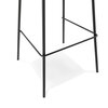 Tabouret de bar - Chaise de bar 49x45x115 cm en PU marron et piétement noir photo 5