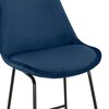 Tabouret de bar - Chaise de bar 55x48x119 cm en tissu bleu foncé - LAYNA photo 4