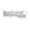 Canapé d'angle - Canapé d'angle à droite 326 cm en velours côtelé gris clair - PENNY photo 4