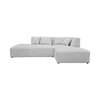 Canapé d'angle - Canapé d'angle à droite 270 cm en velours côtelé gris clair - PENNY photo 2