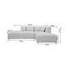 Canapé d'angle - Canapé d'angle à droite 270 cm en velours côtelé gris clair - PENNY photo 4