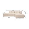 Canapé d'angle - Canapé d'angle à droite 270 cm en velours côtelé beige - PENNY photo 4