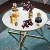 Table basse - Table basse ronde 76x76x41 cm plateau miroir et acier doré photo 2