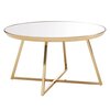 Table basse - Table basse ronde 76x76x41 cm plateau miroir et acier doré photo 3