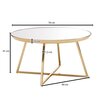 Table basse - Table basse ronde 76x76x41 cm plateau miroir et acier doré photo 5