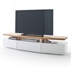 Meuble TV - Hifi - Meuble TV 3 tiroirs 180x40x39 cm chêne et blanc photo 3