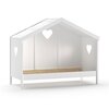 Lit enfant - Lit cabane avec tiroir et barrière 90x200 cm en pin blanc - KAREV photo 3