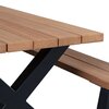 Ensemble repas - Ensemble table et banc de jardin 206x145x75 cm en bois et métal photo 4