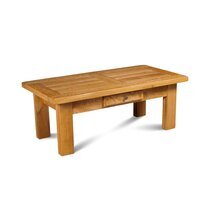 Table basse rectangulaire 1 tiroir en chêne moyen - HELENE