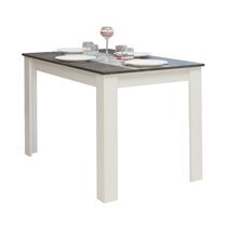 Table à manger110 cm pieds blancs et plateau effet béton - MODERN