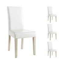 Lot de 4 chaises de séjour coloris blanc