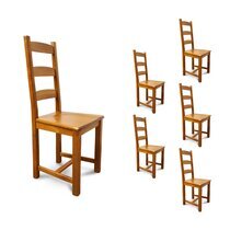 Lot de 6 chaises Hêtre assise bois Teinte chêne moyen