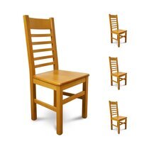 Lot de 4 chaises Hêtre assise bois Teinte chêne clair
