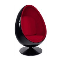 Fauteuil design 78x89x130 cm noir et rouge - UOVA