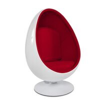 Fauteuil design 78x89x130 cm blanc et rouge - UOVA