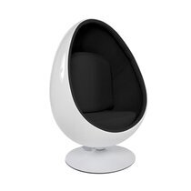 Fauteuil design 78x89x130 cm blanc et noir - UOVA