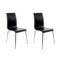 Lot de 2 chaises design 41x48x88cm CLASSICO - noir