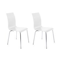 Lot de 2 chaises design 41x48x88cm CLASSICO - blanc