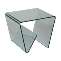 Petite table basse porte revues en verre trempé design