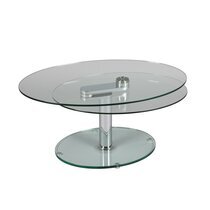 Table basse 2 plateaux ovales en verre trempé - GLASS