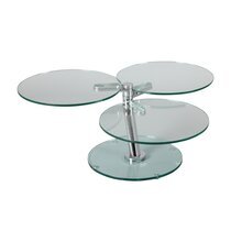 Table basse 3 plateaux ronds en verre trempé - GLASS