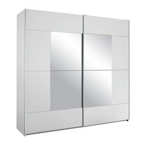 Armoire 2 portes avec miroir 218x210x59cm - blanc