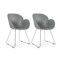 Lot de 2 fauteuils design gris - TAVAK