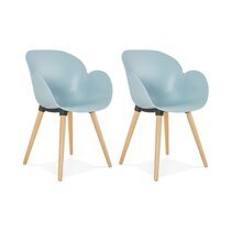 Lot de 2 chaises coque plastique bleu - NOVAK