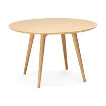 Table à manger ronde 120x120x75 cm en bois ntaurel - BALTIC