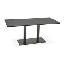 Table à manger design 180 cm en bois et métal noir - LOTUS