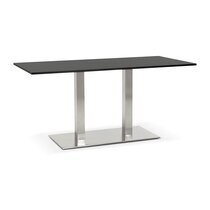 Table à manger design 160 cm en bois noir et métal - LOTUS