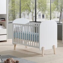 Lit bébé 60x120 cm + commode et plan à langer + armoire en pin blanc - KIDLY