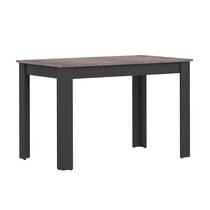 Table à manger 110 cm pieds noir et plateau effet béton - MODERN