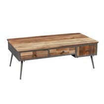 Table basse en bois et métal gris - OAKLAND