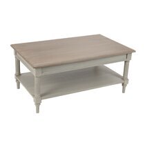 Table basse 100 cm en bois naturel et gris - CYPRIEN