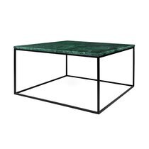 Table basse 75 cm plateau en marbre vert piètement noir - LYDIA