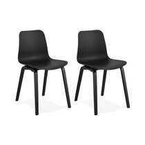 Lot de 2 chaises 44,5x52,5x81 cm noires et pieds noirs - NELSON