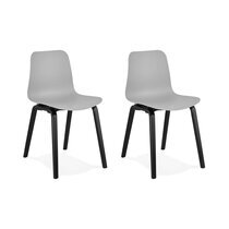 Lot de 2 chaises 44,5x52,5x81 cm grises et pieds noirs - NELSON