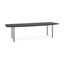 Table à manger 270 cm en bois noir et métal